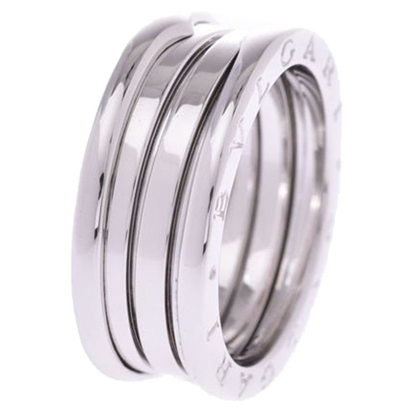 Bvlgari B.Zero1 3-Band 18k White Gold Band Ring Size 59