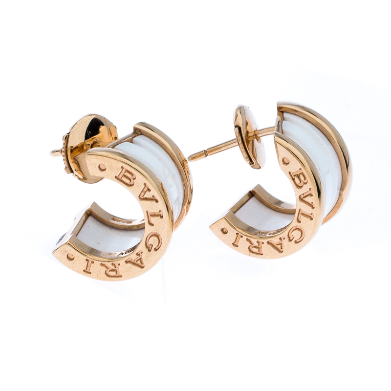 

Bvlgari B.Zero1 White Ceramic 18k Rose Gold Earrings