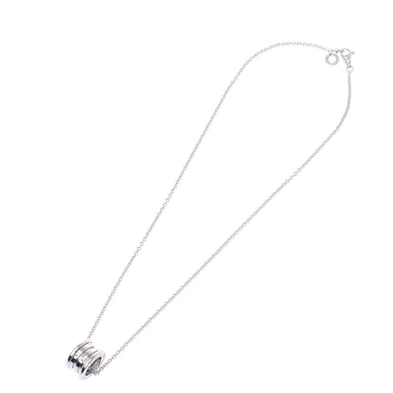 

Bvlgari B.Zero1 3-Band 18K White Gold Band Pendant Necklace, Silver
