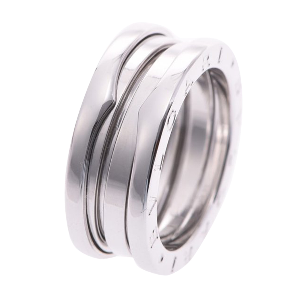 Bvlgari B-Zero1 3 Band 18K White Gold Band Ring Size 51