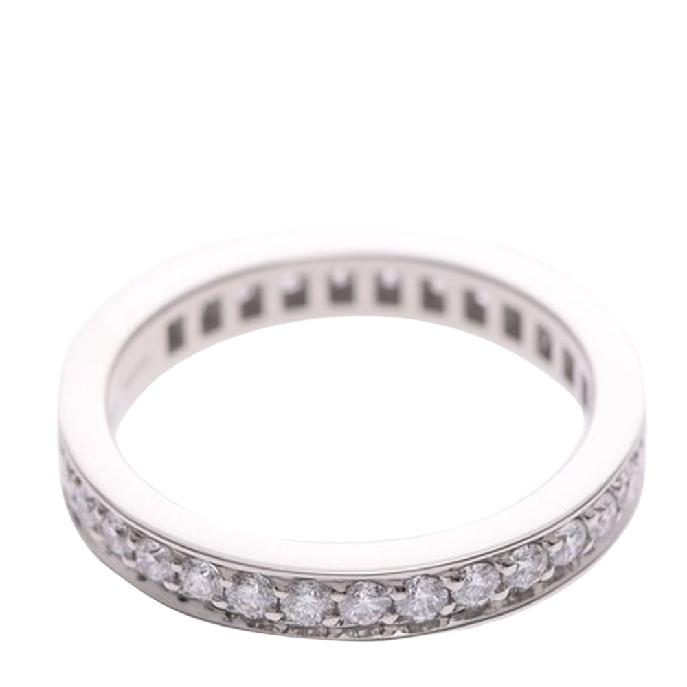 

Bvlgari Marry Me Eternity Platinum Diamonds Pave Band Ring Size, Silver