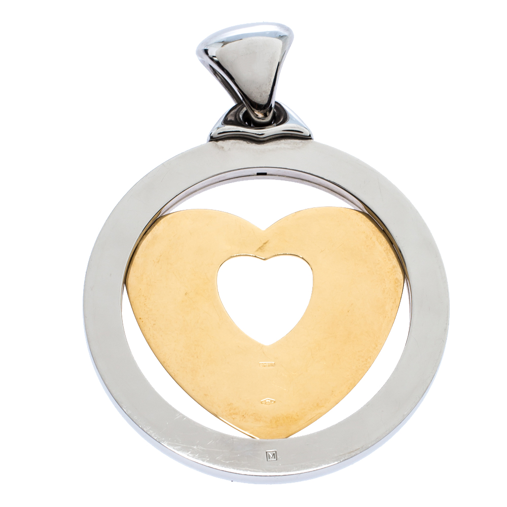 

Bvlgari Tondo Heart 18K Yellow Gold & Stainless Steel Pendant