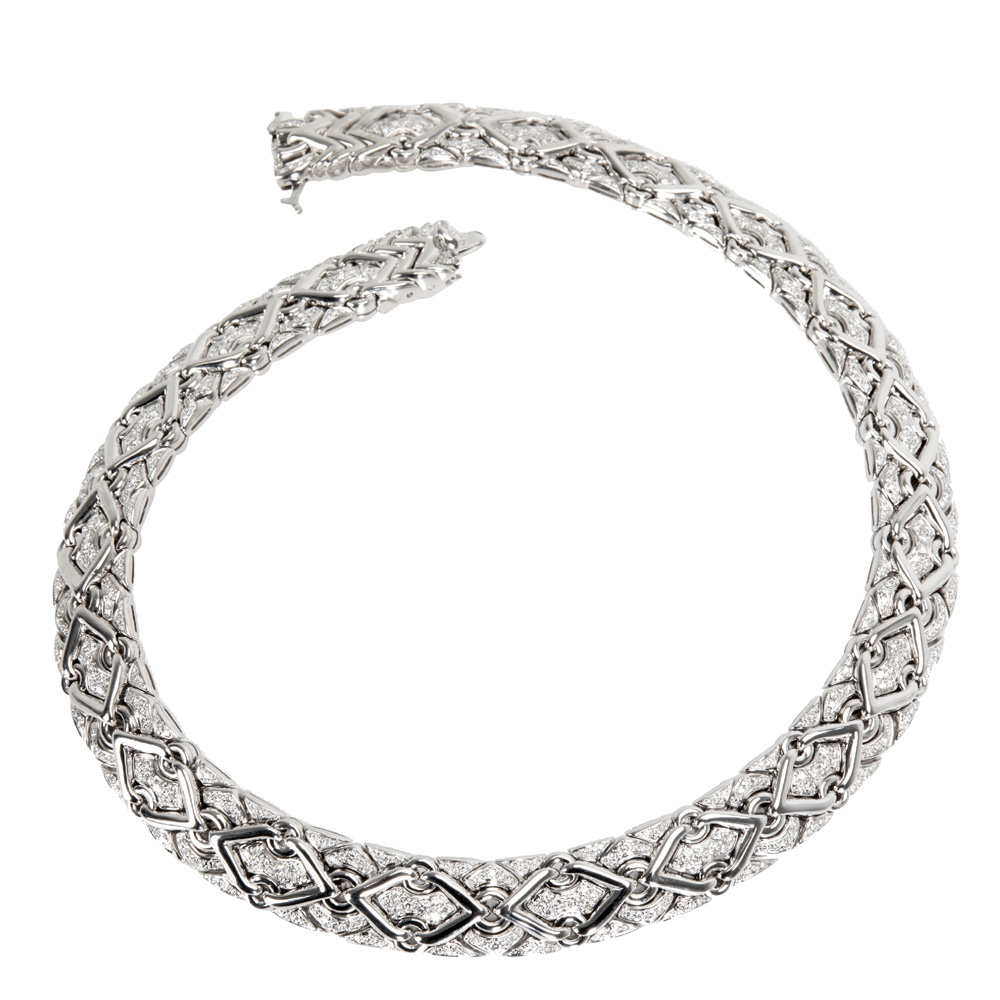 

Bvlgari 18K White Gold Diamond Trika Collar Necklace