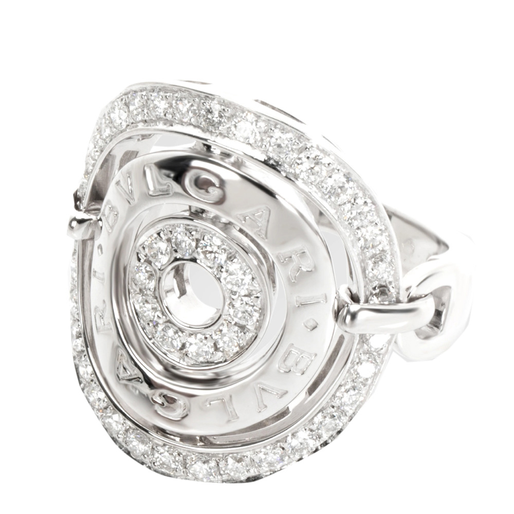 

Bvlgari 18K White Gold Diamond Concentrica Ring Size