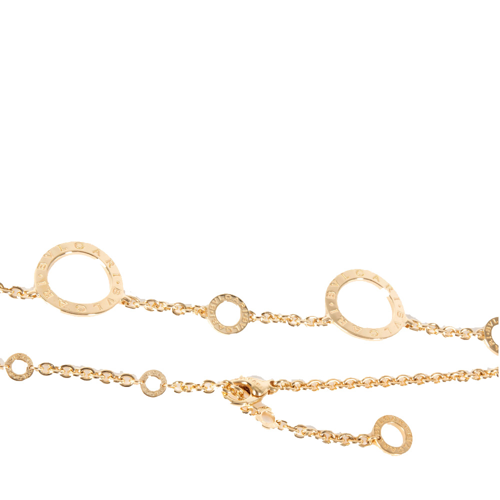 

Bvlgari 18K Yellow Gold MOP Station Circle Necklace