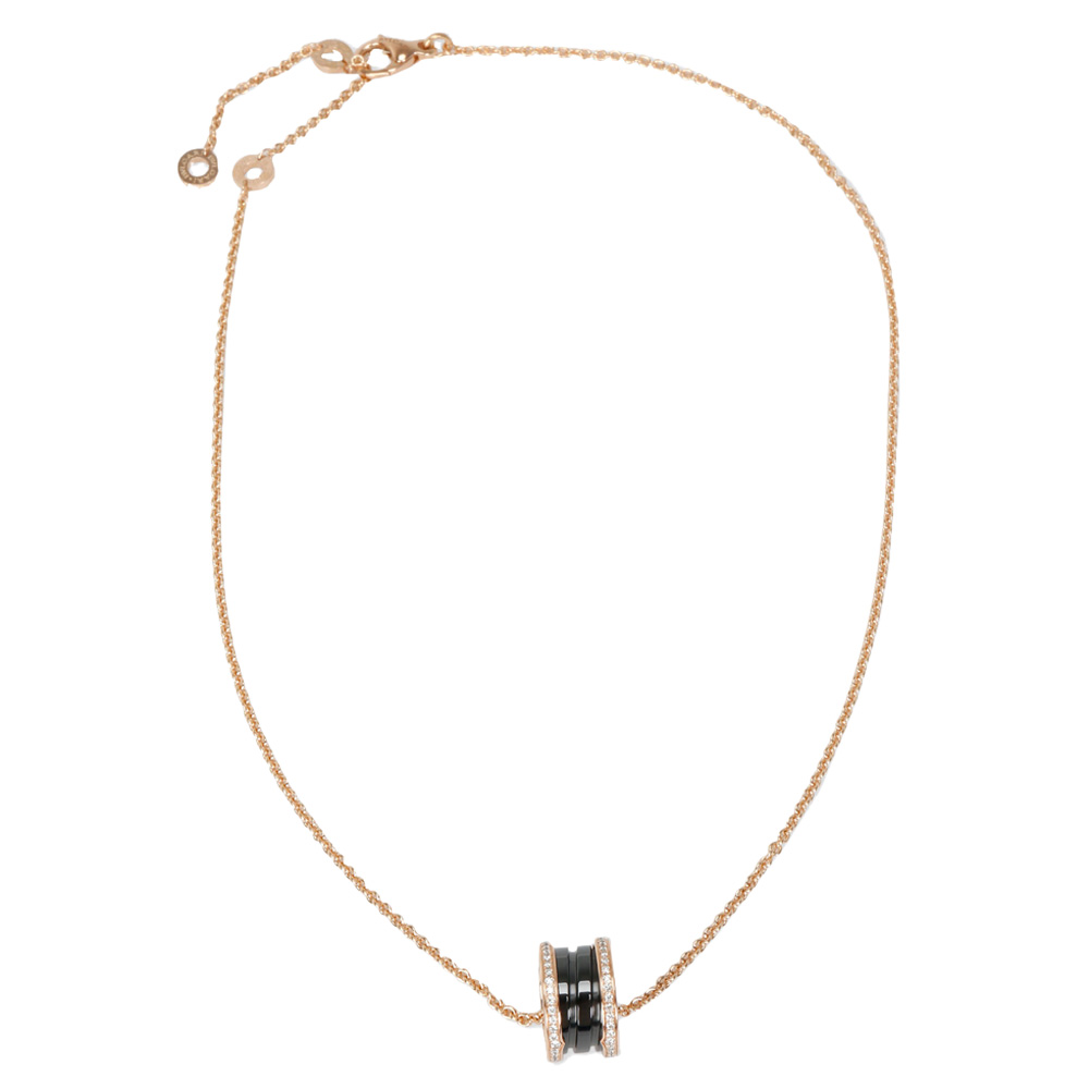 

Bvlgari 18K Rose Gold Diamond & Black Ceramic B.Zero 1 Necklace