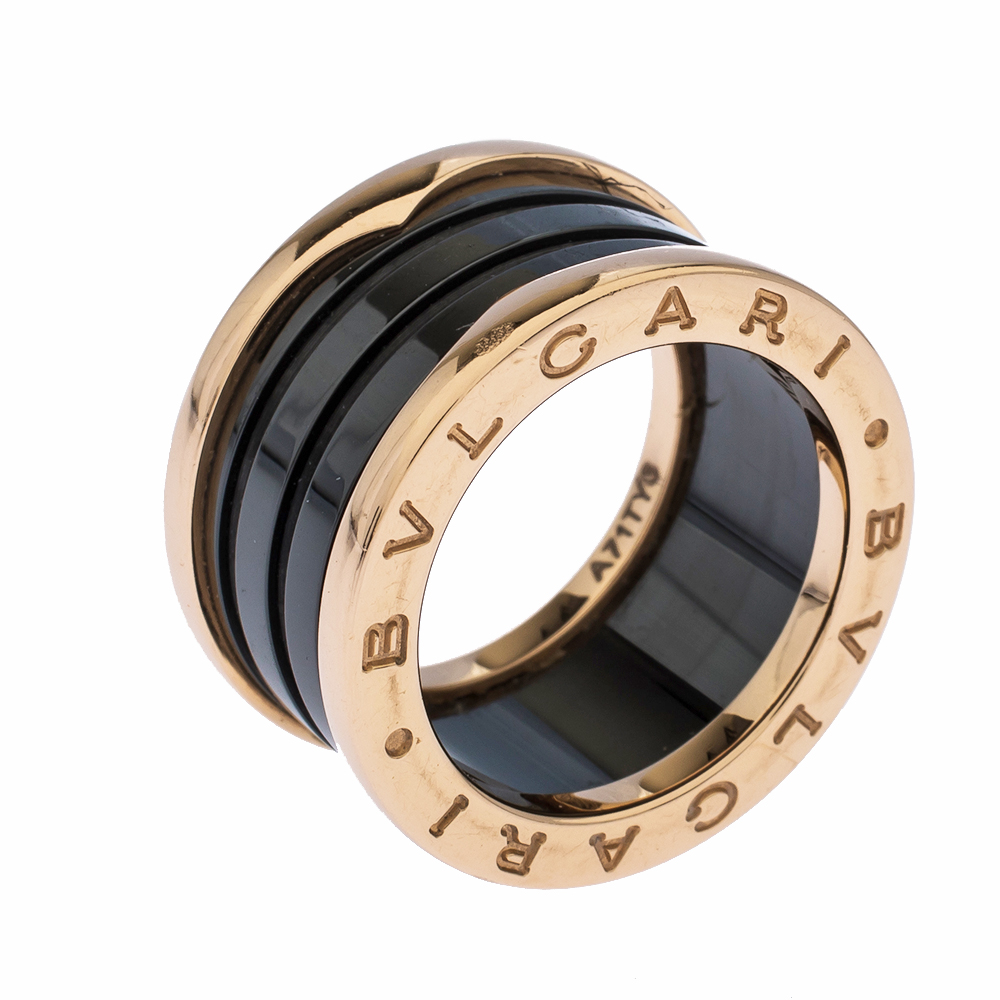 bvlgari black and gold ring