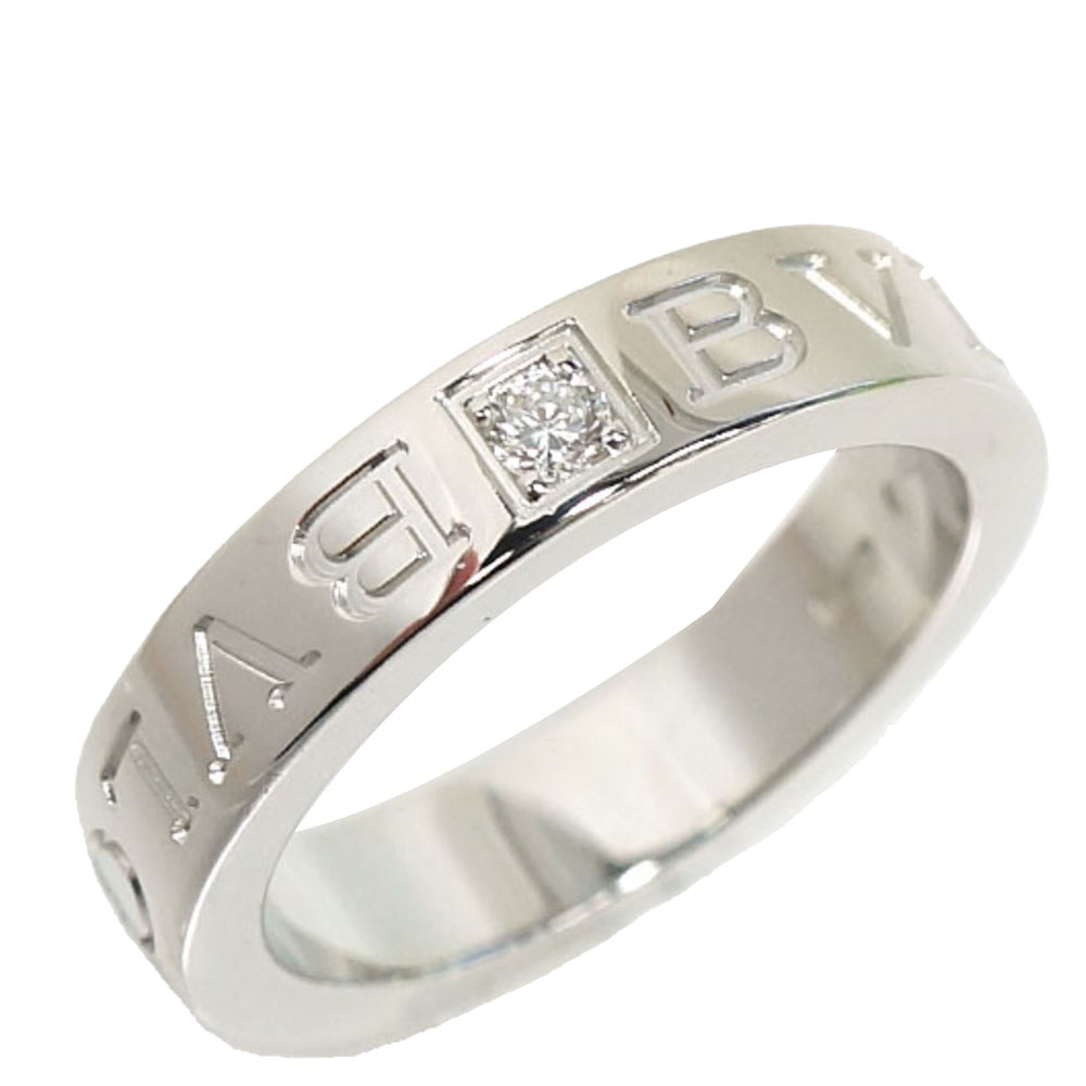 18K White Gold Diamond Ring Size 
