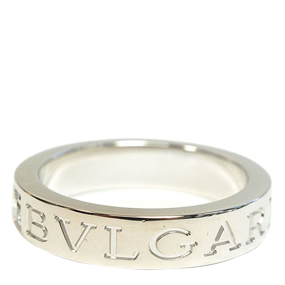 

Bvlgari Logo 18K White Gold Diamond Ring Size