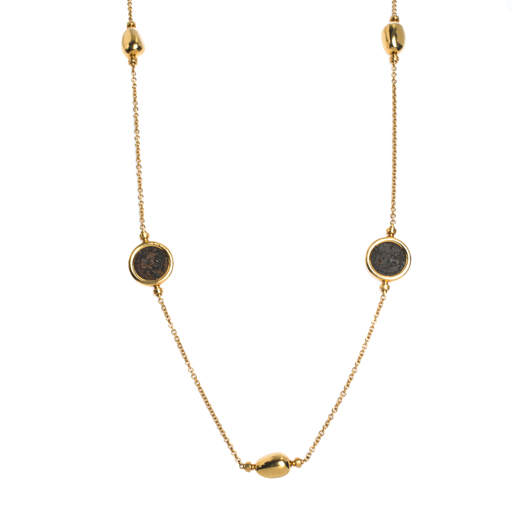 

Bvlgari Ancient Coin 18K Yellow Gold Long Station Necklace