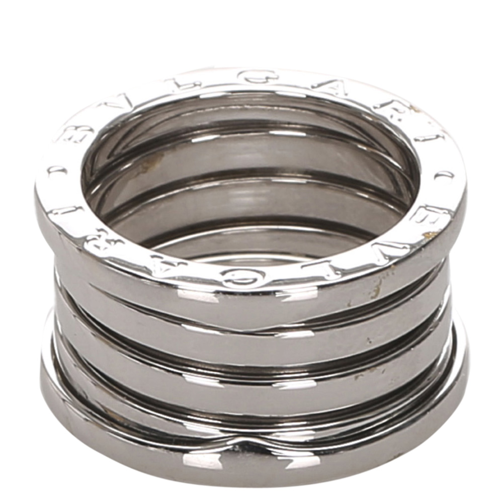 Bvlgari B.zero1 4 Band 18K White Gold Ring Size 51