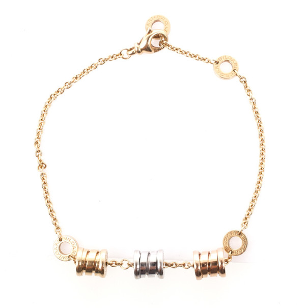 Pre Owned Bvlgari B.ZERO1 3-elements 18 K Yellow White and Pink Gold Soft Bracelet