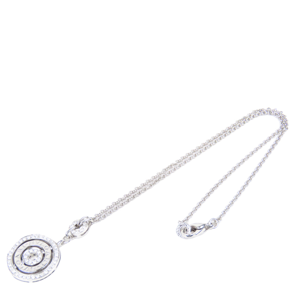 

Bvlgari Astrale Cerchi 18K White Gold Silver Diamond Necklace