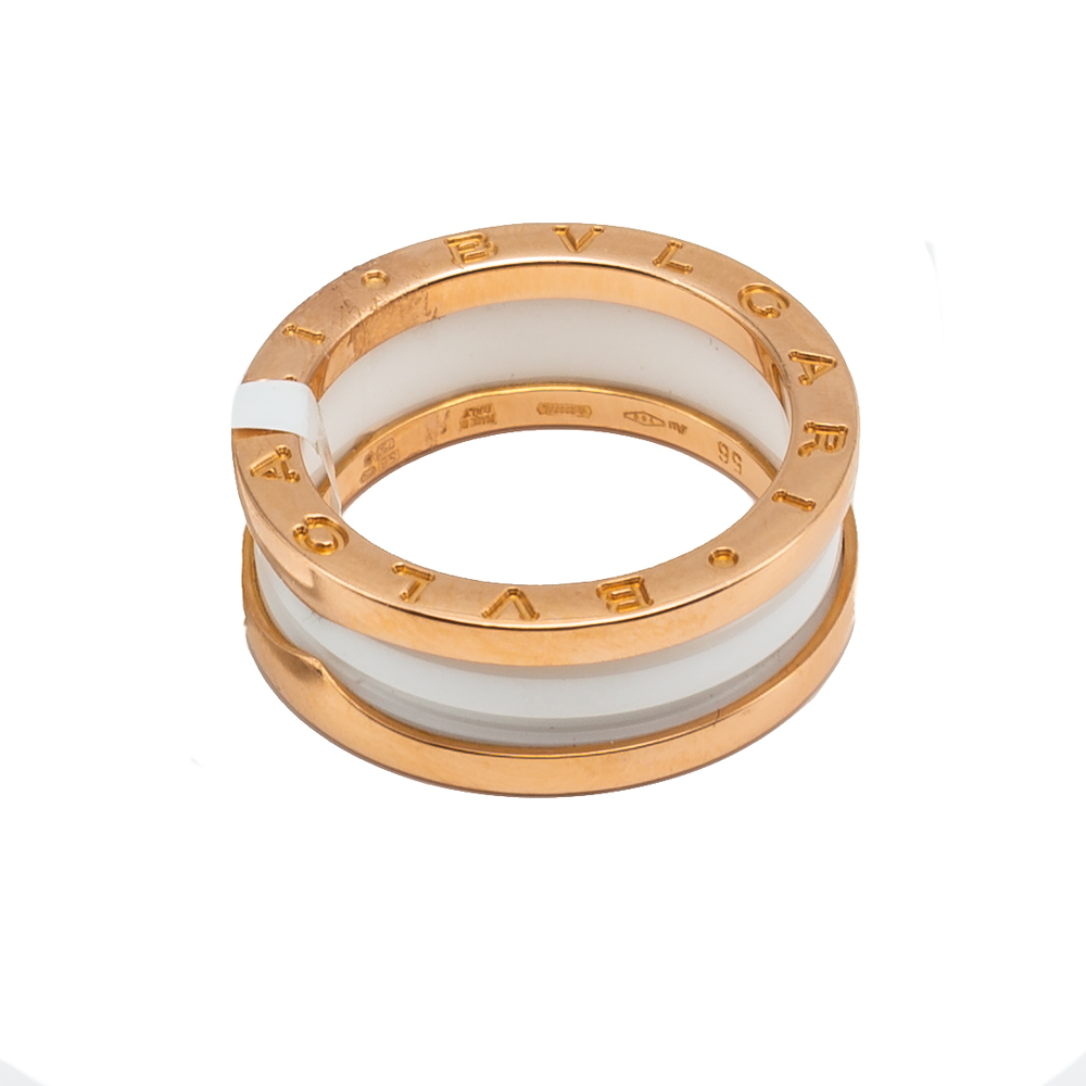 

Bvlgari B.Zero1 White Ceramic & Rose Gold Size