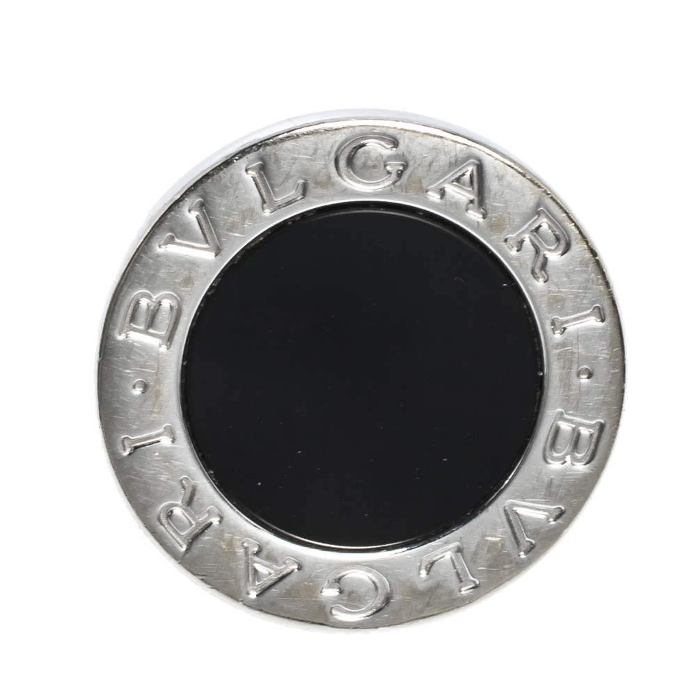 

Bvlgari Onyx Inlay 18K White Gold Circular Ring Size