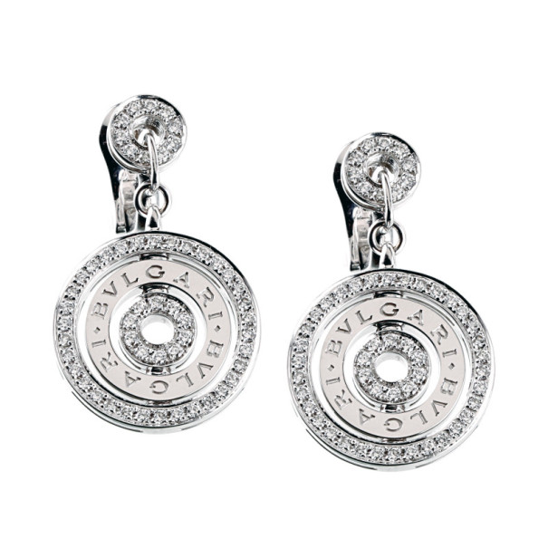 Pre Owned Bvlgari Diamond 18 K White Gold Astrale Earrings