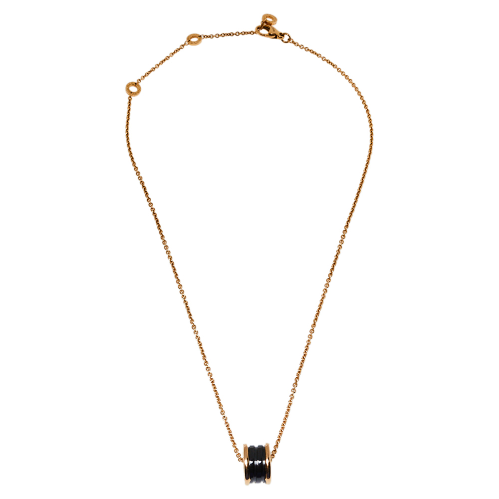 

Bvlgari B.zero1 Black Ceramic 18K Rose Gold Pendant Necklace