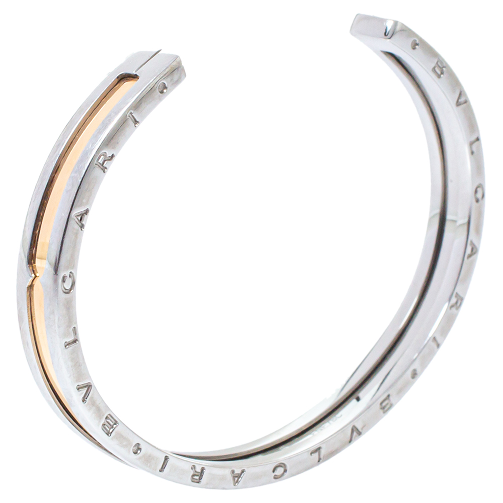 

Bvlgari B.Zero1 18K Rose Gold & Steel Open Cuff Bracelet