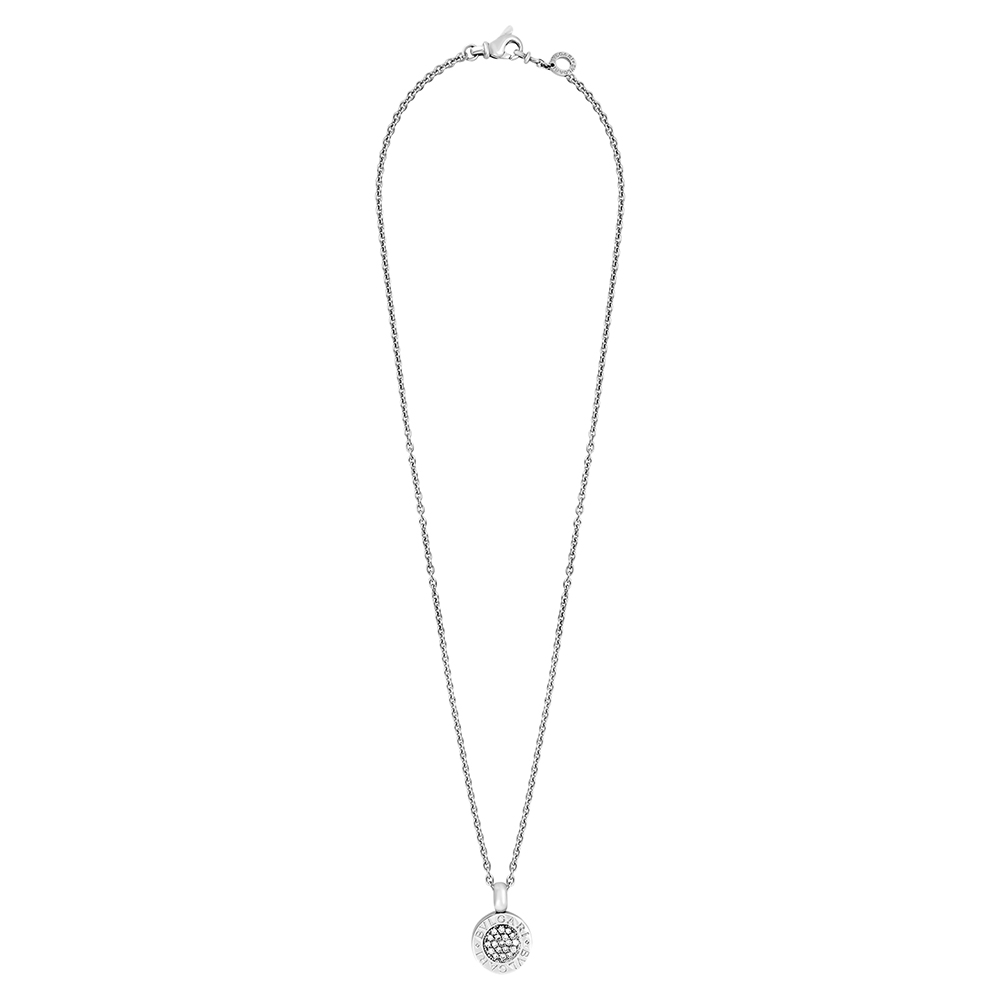 

Bvlgari 18K White Gold Bvlgari Bvlgari Diamond Pendant Necklace Length: 16 inches