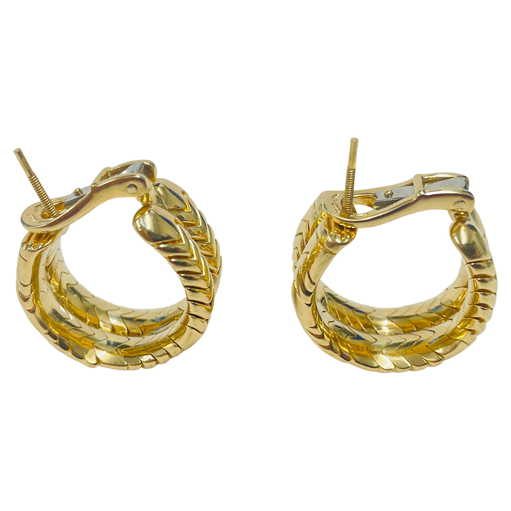 

Bvlgari 18K Yellow Gold Spiga Hoop Earrings