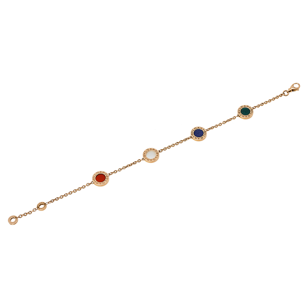 

Bvlgari Bvlgari Multi Colored Gemstone 18K Rose Gold Station Bracelet