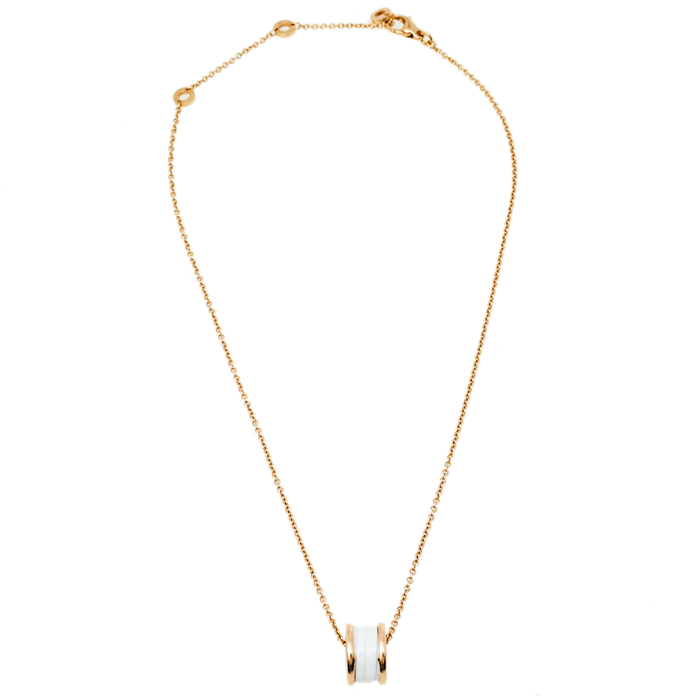 

Bvlgari B.Zero1 White Ceramic 18K Rose Gold Pendant Necklace