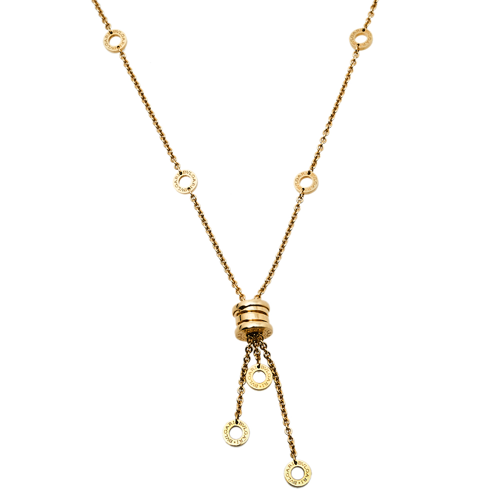 Pre Owned Bvlgari B Zero1 18k Yellow Gold Station Necklace Modesens