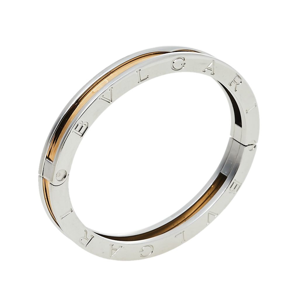 

Bvlgari B.zero1 Stainless Steel & 18k Rose Gold Bangle