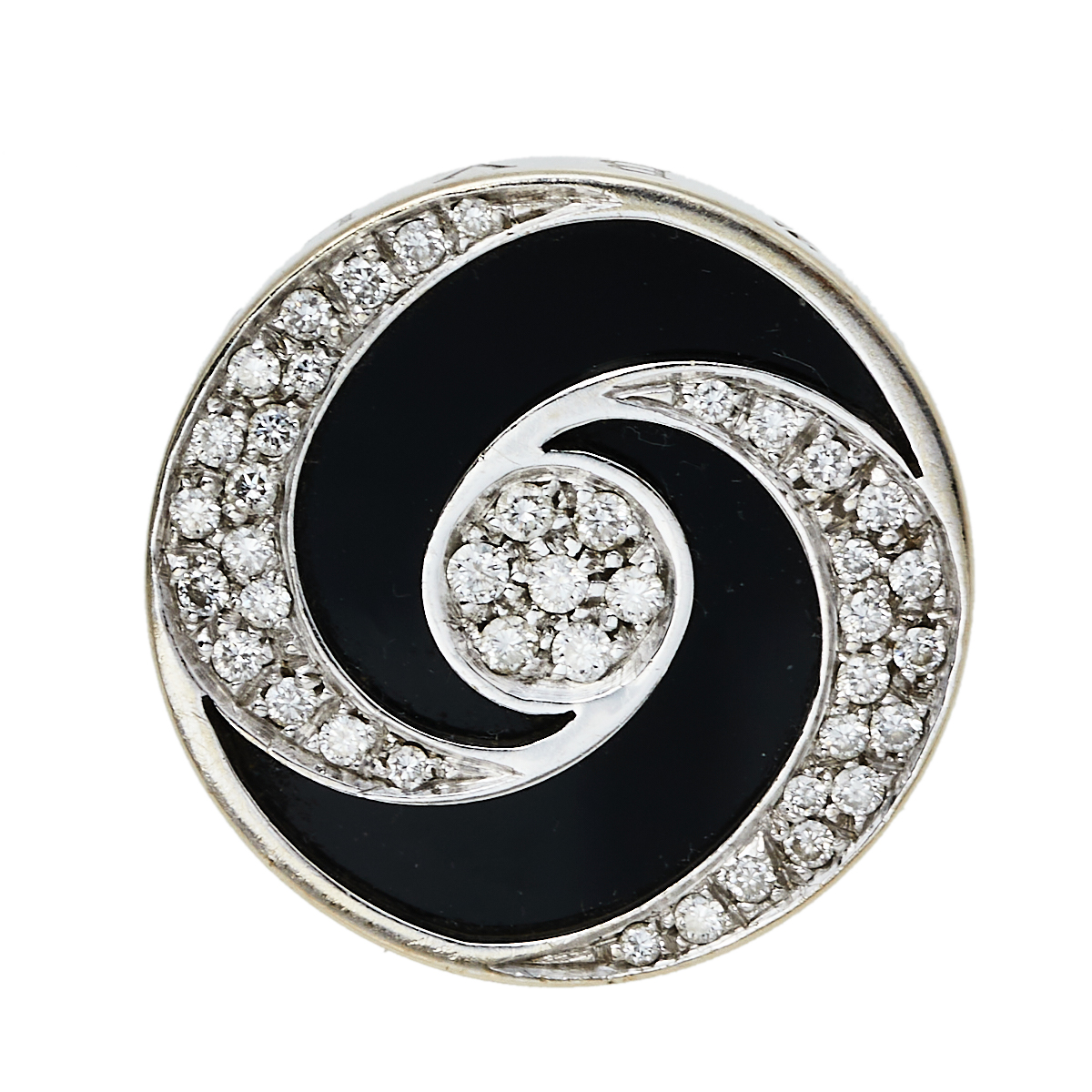 

Bvlgari Optical Illusion Black Onyx Diamond 18K White Gold Ring Size