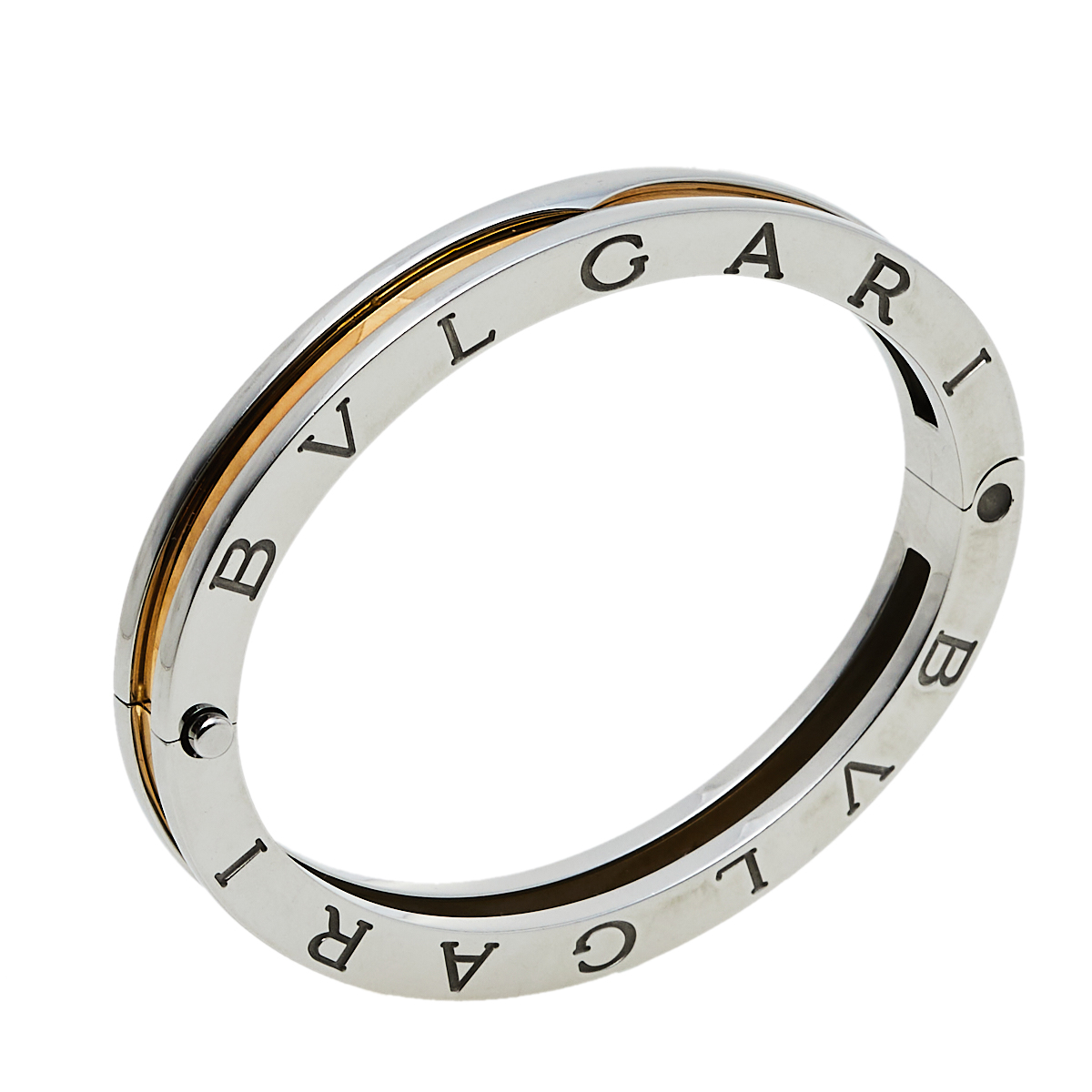 

Bvlgari B.Zero1 Stainless Steel & 18K Rose Gold Oval Bangle Bracelet