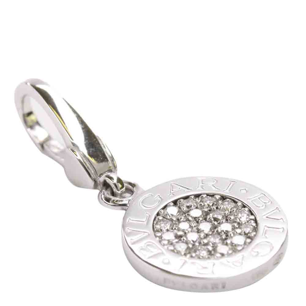 

Bvlgari Bvlgari Bvlgari Diamond 18K White Gold Charm Pendant, Silver