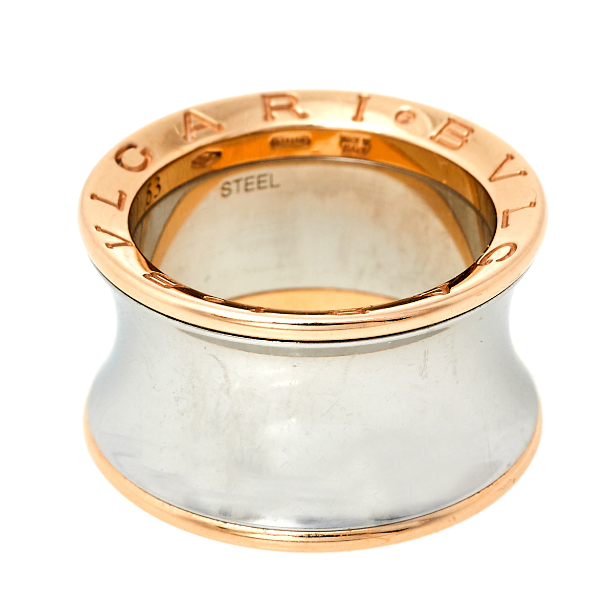 

Bvlgari B.Zero1 Anish Kapoor 18K Rose Gold & Steel Band Ring Size