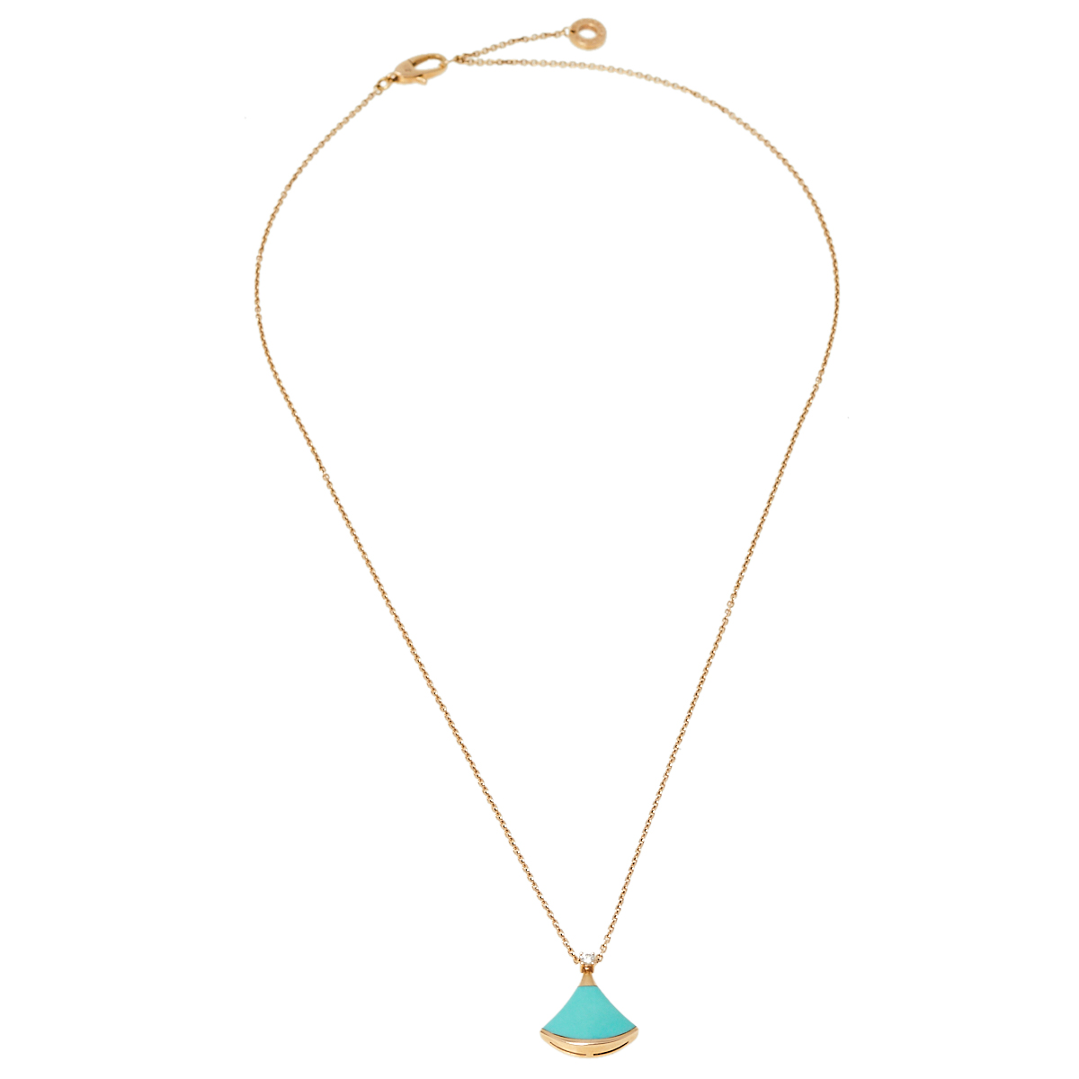 

Bvlgari Divas’ Dream Turquoise Diamond 18K Rose Gold Pendant Necklace