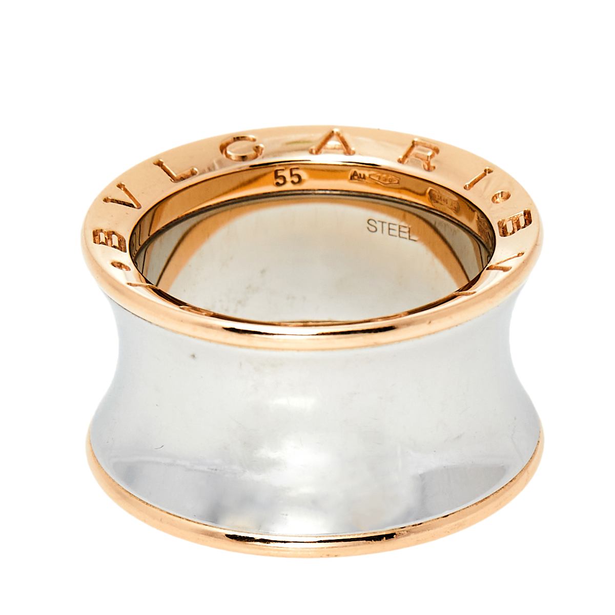 

Bvlgari B.Zero1 Anish Kapoor 18K Rose Gold & Steel Band Ring Size