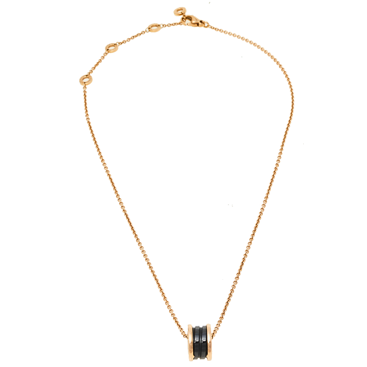 

Bvlgari B.Zero1 Black Ceramic 18K Rose Gold Pendant Necklace