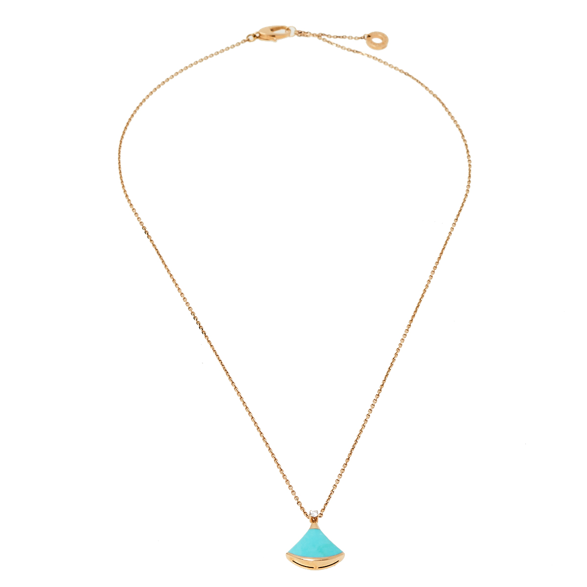 

Bvlgari Divas’ Dream Turquoise Diamond 18K Rose Gold Pendant Necklace