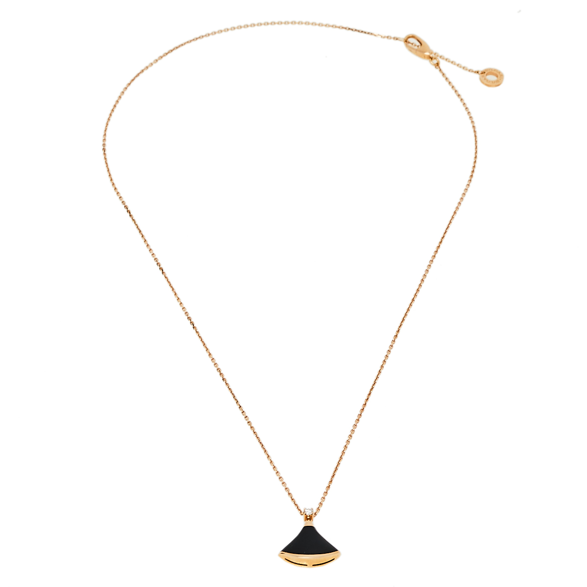 

Bvlgari Divas' Dream Diamond Onyx 18K Rose Gold Pendant Necklace