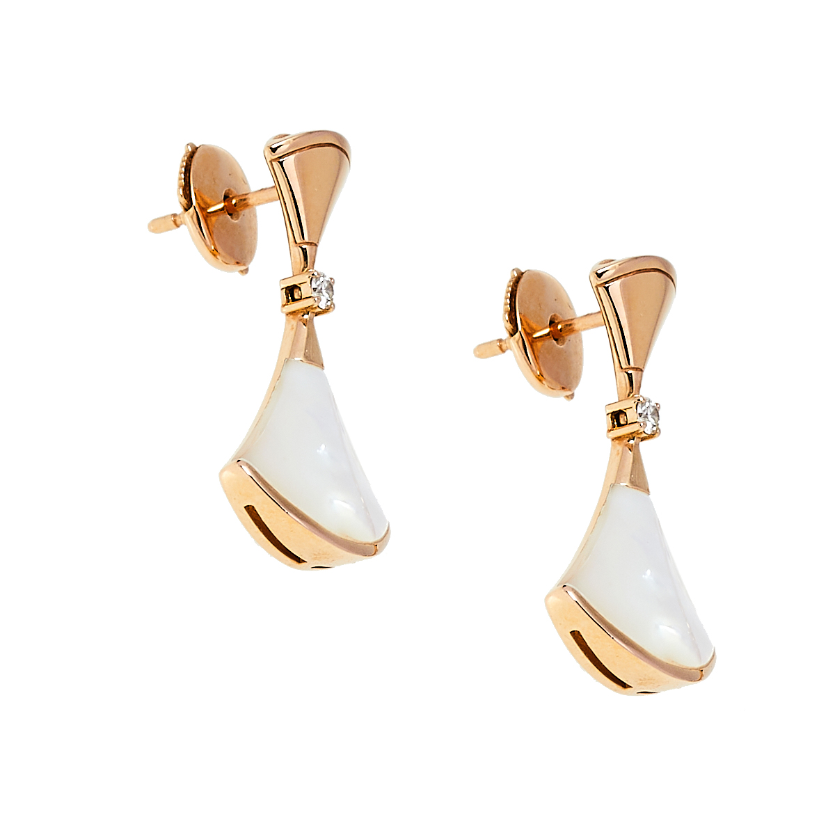 

Bvlgari Divas' Dream 18K Rose Gold Diamond Mother of Pearl Drop Earrings