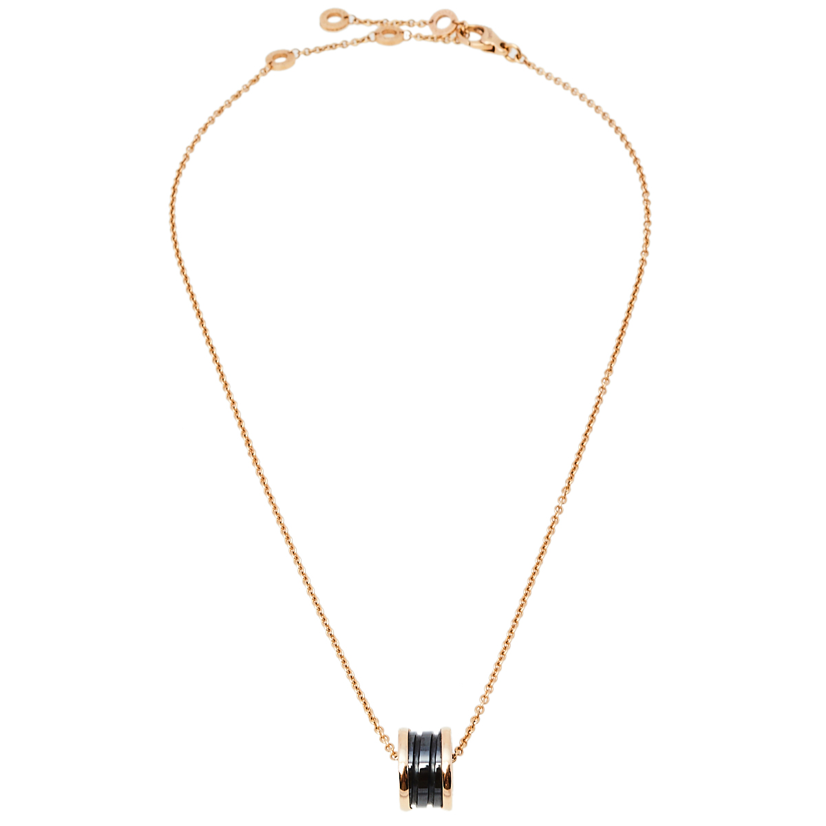 

Bvlgari B.Zero1 Black Ceramic 18K Rose Gold Pendant Necklace