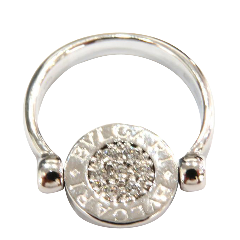 

Bvlgari Bvlgari Flip 18K White Gold Diamond Onyx Ring EU