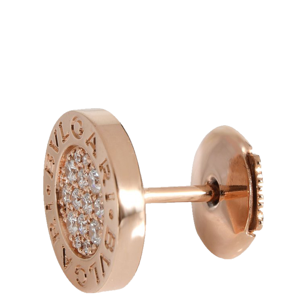 

Bvlgari Bvlgari Bvlgari Single Diamond 18K Rose Gold Stud Earring