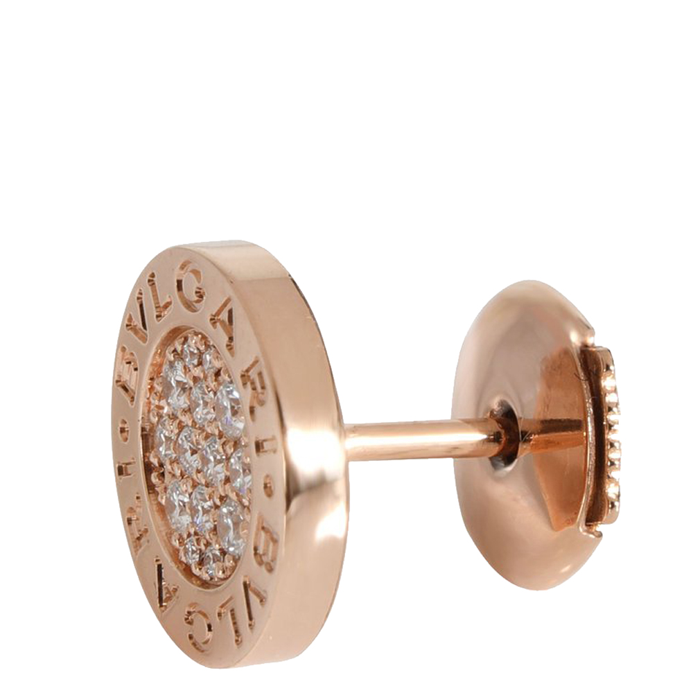 

Bvlgari Bvlgari Bvlgari Single 18K Rose Gold Diamond Stud Earring