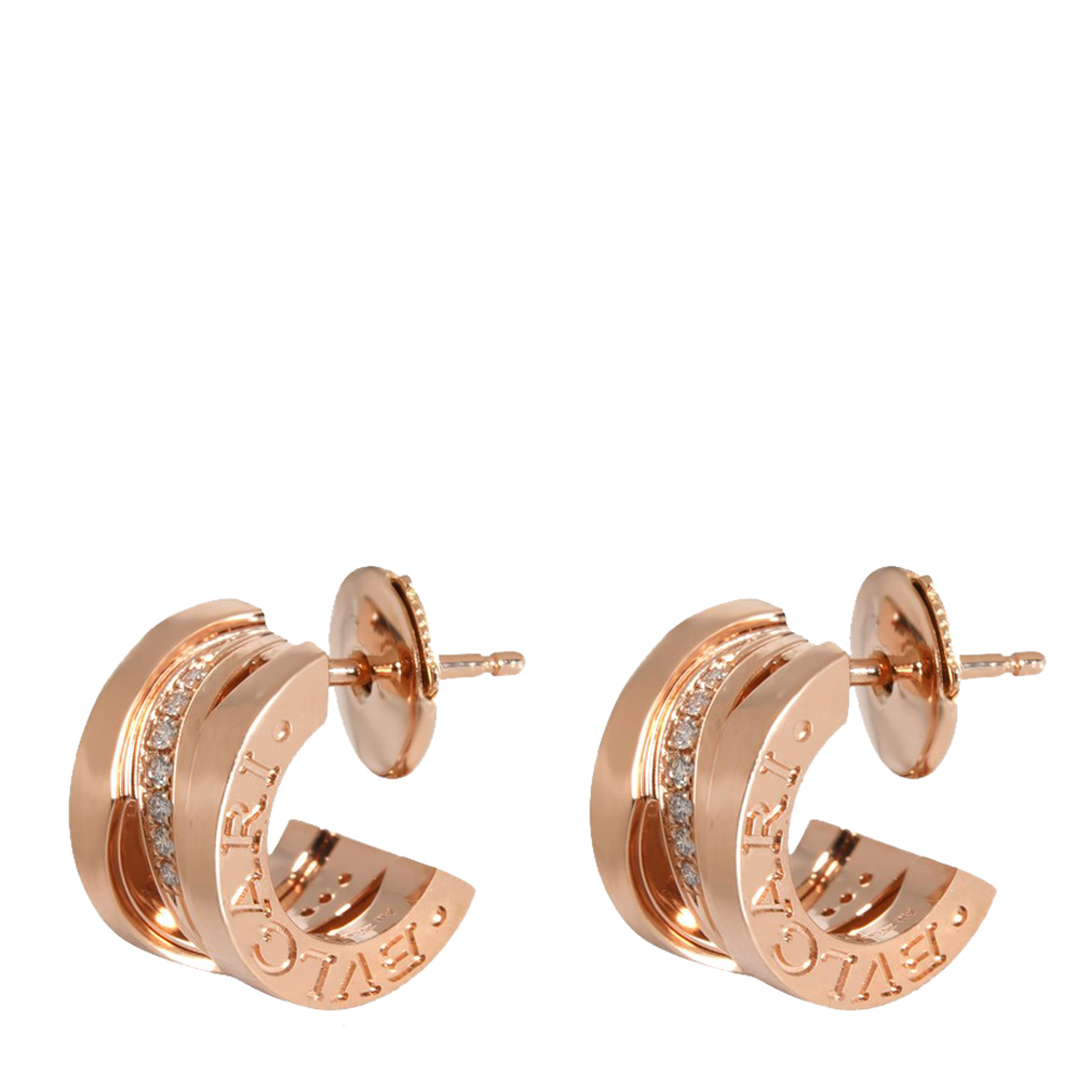 

Bulgari B Zero 1 Legend Diamond Hoop 18K Rose Gold Earrings