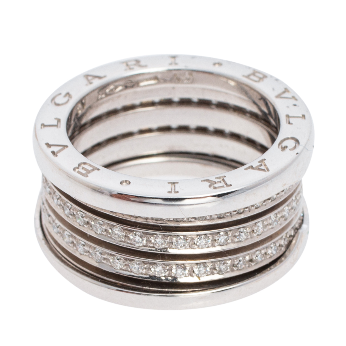 

Bvlgari B.Zero1 Diamond 18K White Gold 4-Band Ring Size