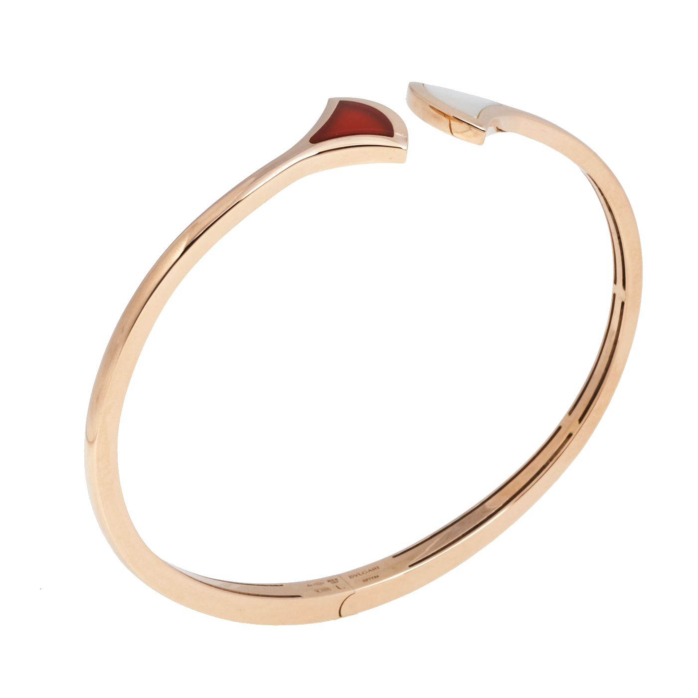 

Bvlgari Divas' Dream Carnelian Mother of Pearl 18K Rose Gold Open Cuff Bracelet