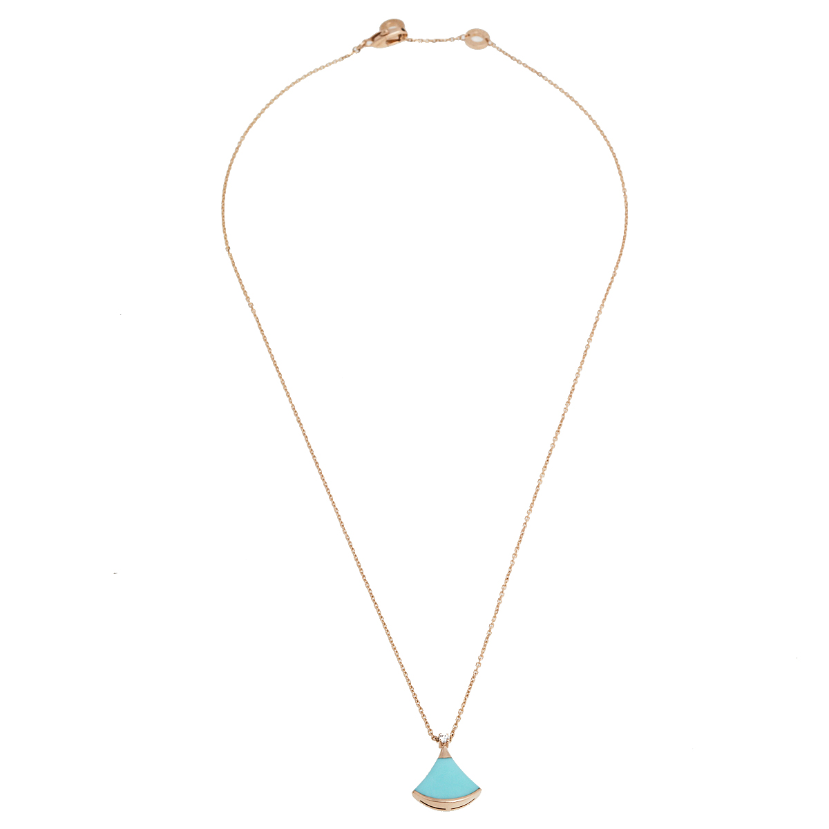

Bvlgari Divas' Dream Turquoise Diamond 18K Rose Gold Pendant Necklace