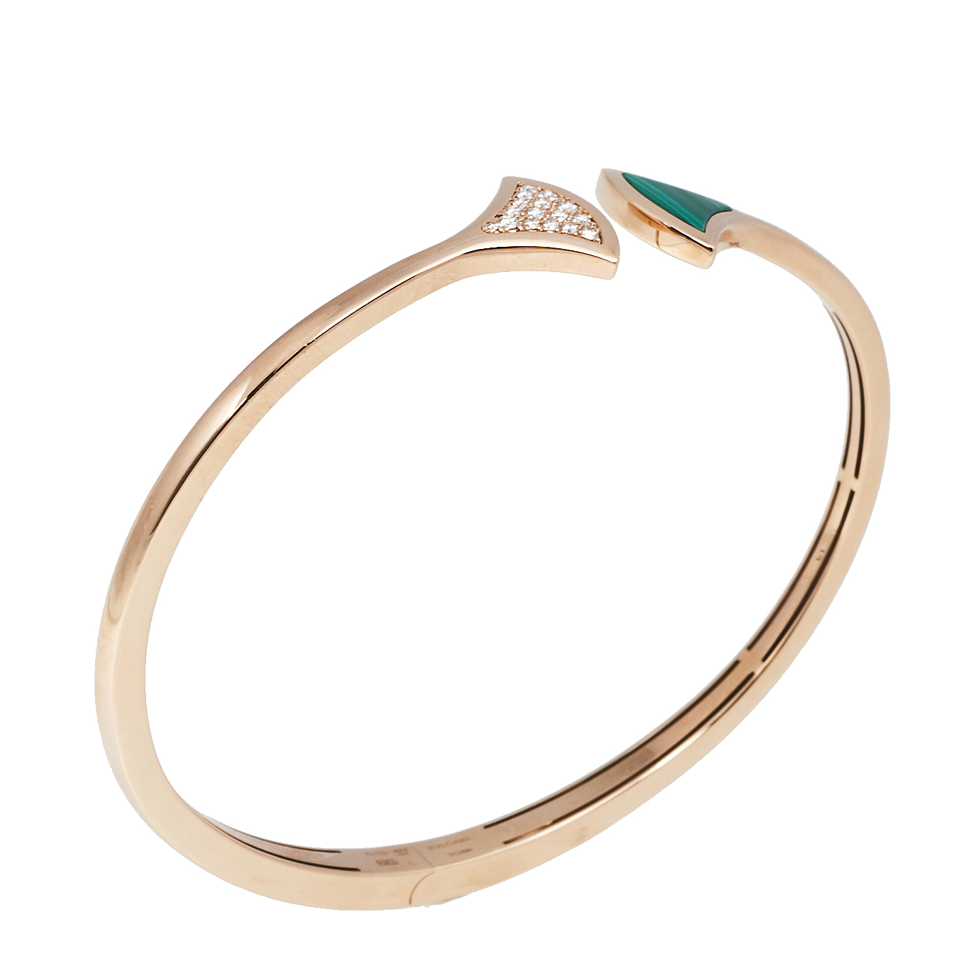 

Bvlgari Divas' Dream Malachite Diamond 18K Rose Gold Open Cuff Bracelet