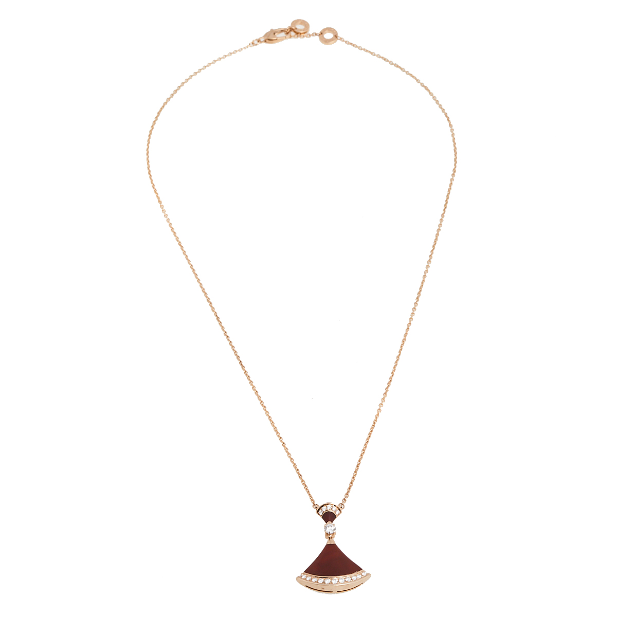 

Bvlgari Divas' Dream Carnelian Diamond 18K Rose Gold Pendant Necklace