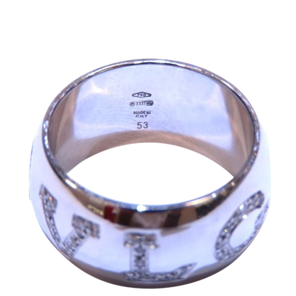 

Bvlgari Monologo 18K White Gold Diamond Ring EU