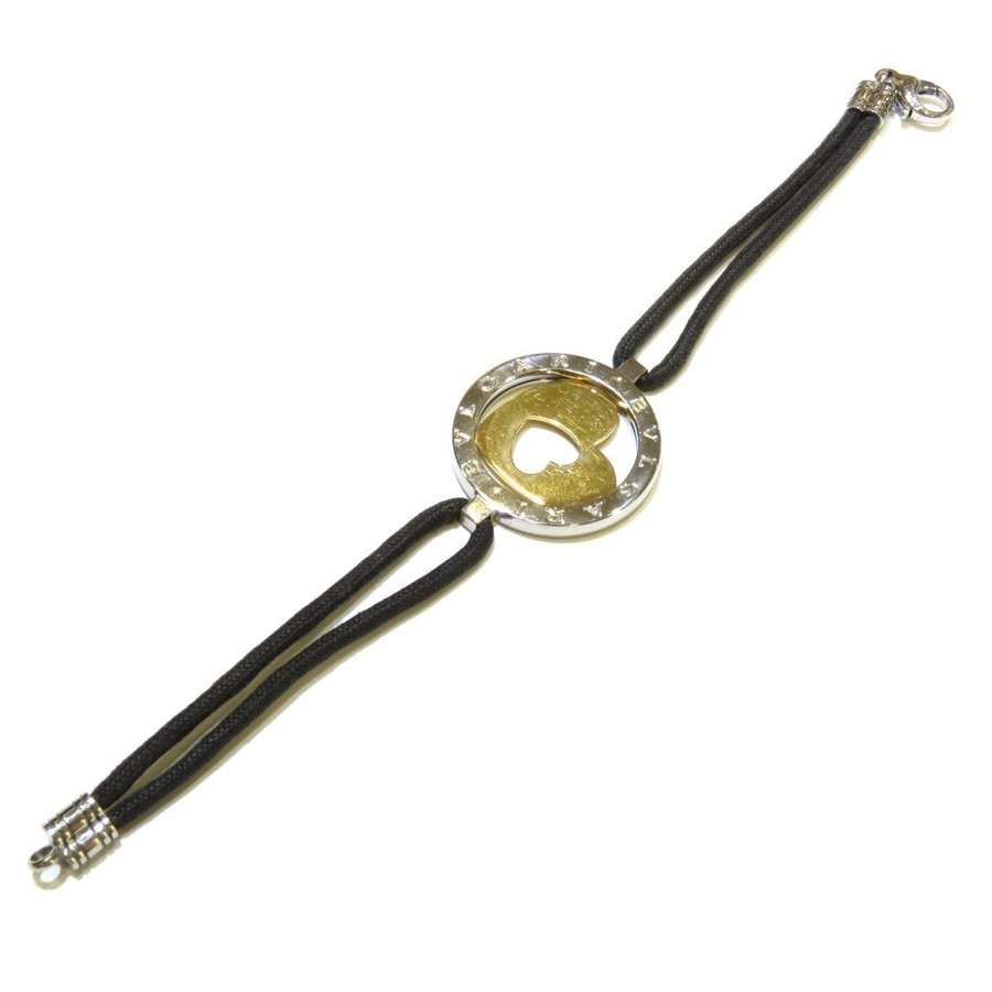 

Bvlgari Tondo Heart 18K Yellow Gold Stainless Steel Cord Bracelet
